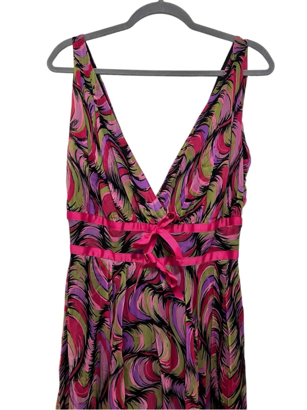 NWT Vintage Y2K Betsey Johnson New York Sheer Silk Handkerchief Hem Runway Dress - Picture 5 of 13